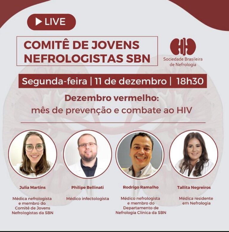 Live do comitê de Jovens Nefrologistas com o tema Dezembro Vermelho – mês de prevenção e combate ao HIV