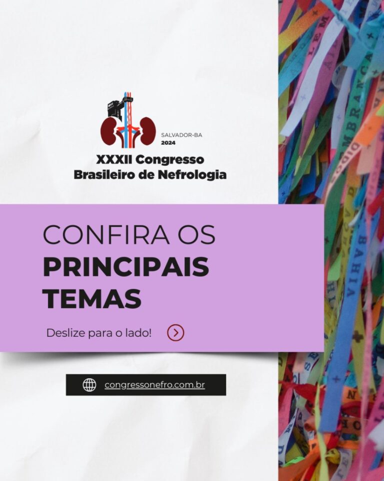 Confira os principais temas do Congresso Brasileiro de Nefrologia que ocorrerá em setembro, em Salvador/BA