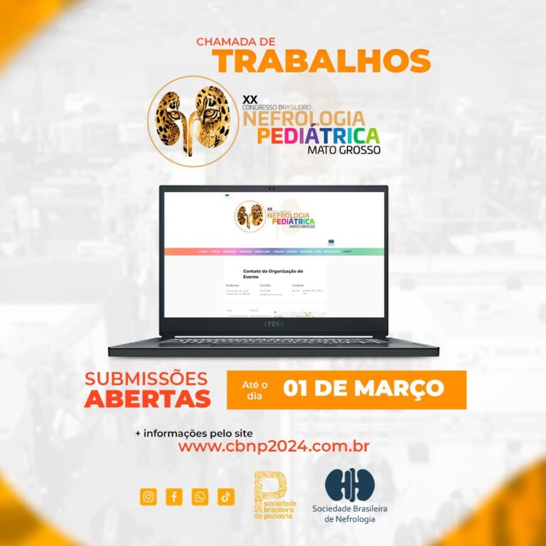 Você está convidado a submeter seu trabalho científico para o XX Congresso Brasileiro de Nefrologia Pediátrica!