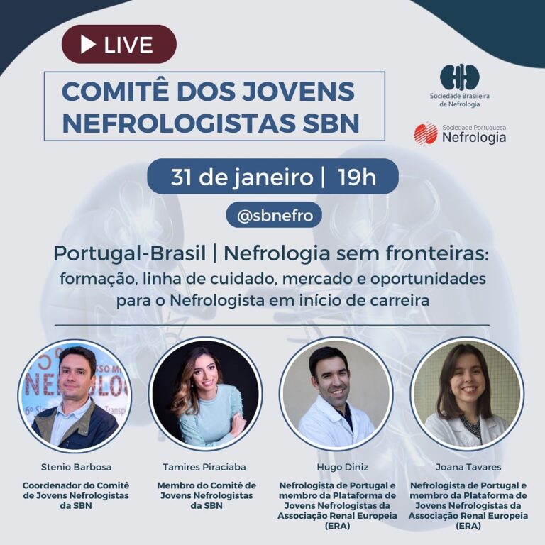 Live do Comitê de Jovens Nefrologistas da SBN em parceria com a Sociedade Portuguesa de Nefrologia