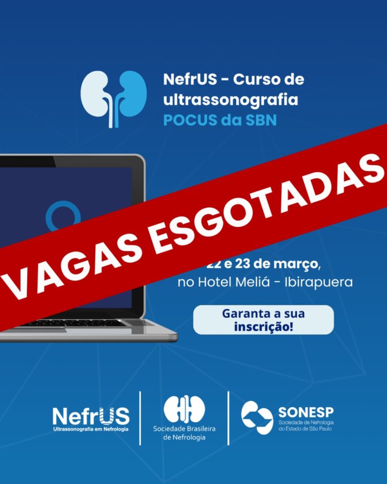 As inscrições para a 2ª edição do NefrUS – Curso de Ultrassonografia POCUS da SBN – foram um sucesso e as vagas estão esgotadas!