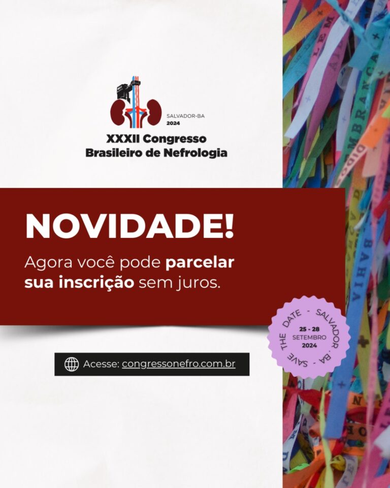 Novidade! Agora é possível parcelar sua inscrição para o XXXII Congresso Brasileiro de Nefrologia!
