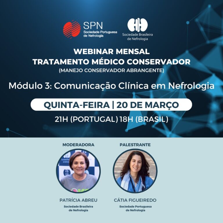 Curso: Tratamento Conservador Abrangente da Doença Renal Crônica! Webinar “Comunicação Clínica em Nefrologia”