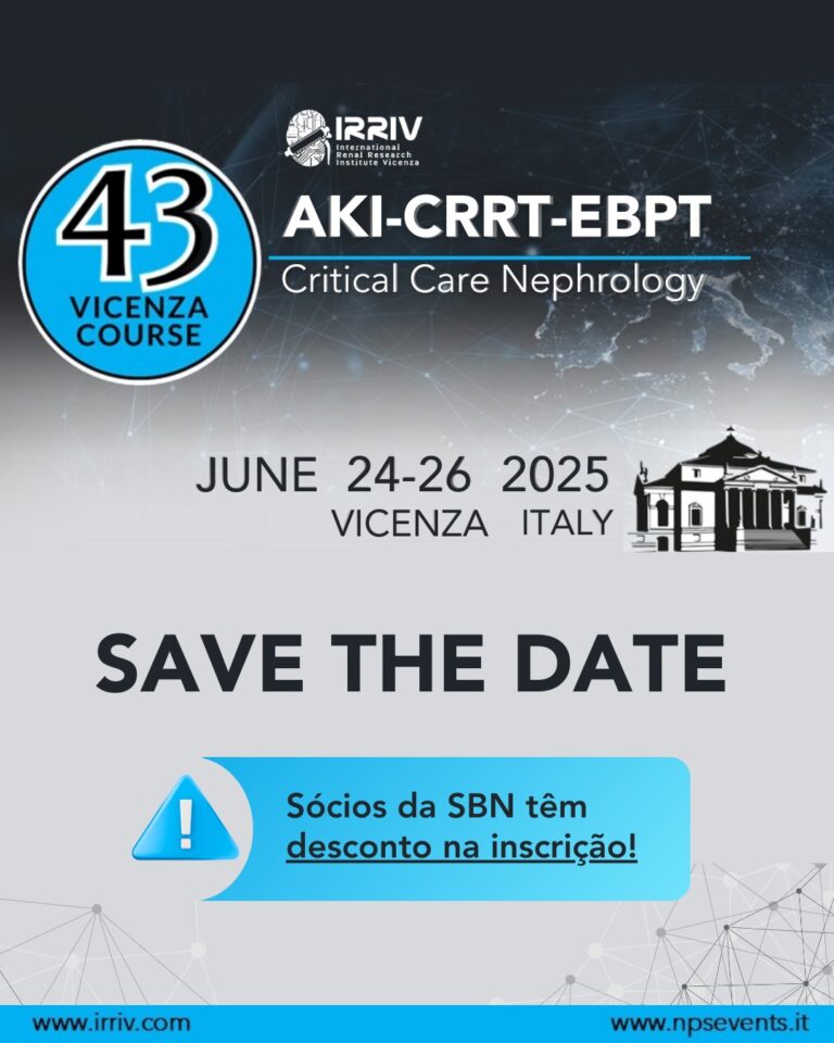 SAVE THE DATE! 43rd Vicenza Course – AKI · CRRT · EBPT and Critical Care Nephrology