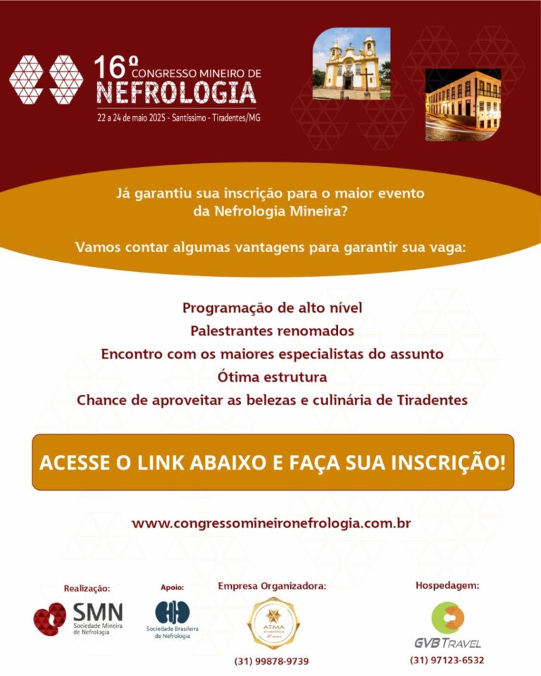 Está chegando o 16º Congresso Mineiro de Nefrologia!