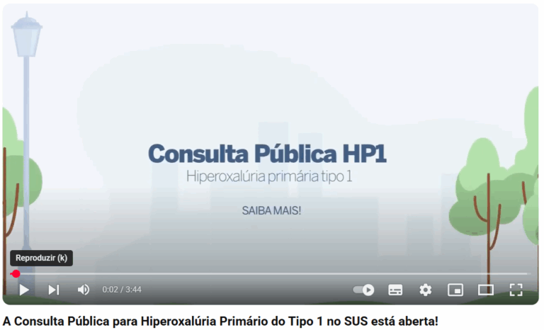 A Consulta Pública que avalia a incorporação de um novo tratamento para Hiperoxalúria Primário do Tipo 1 no SUS está aberta