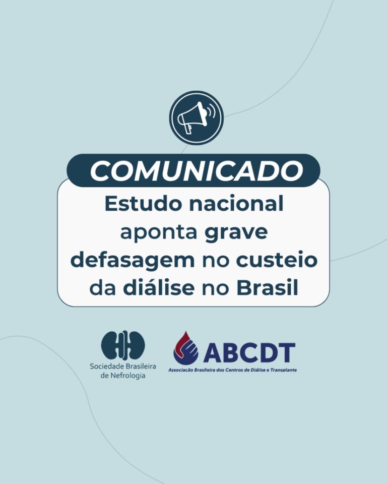 Estudo da SBN e ABCDT revela grave defasagem no custeio da diálise no Brasil