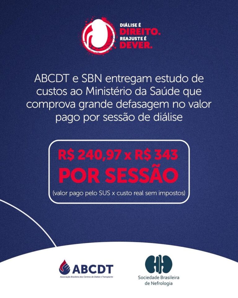 Estudo inédito revela defasagem de 38% no custeio da hemodiálise pelo SUS e alerta: “Quando a conta não fecha, se paga com a vida”
