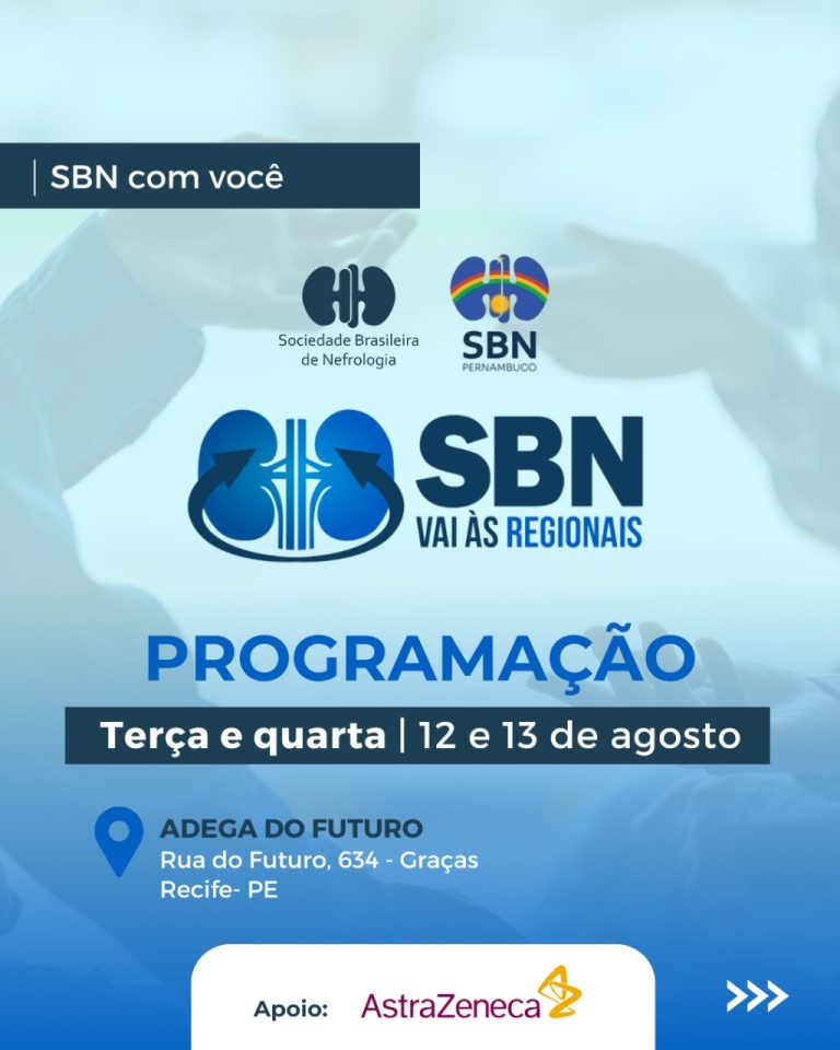 A 14ª edição do projeto “SBN Vai às Regionais” acontece nos dias 12 e 13 de agosto em Recife (PE)!