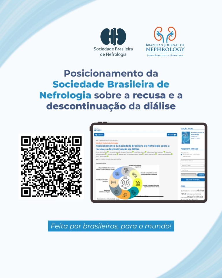 A Sociedade Brasileira de Nefrologia publicou um posicionamento oficial sobre a recusa e a descontinuação da diálise