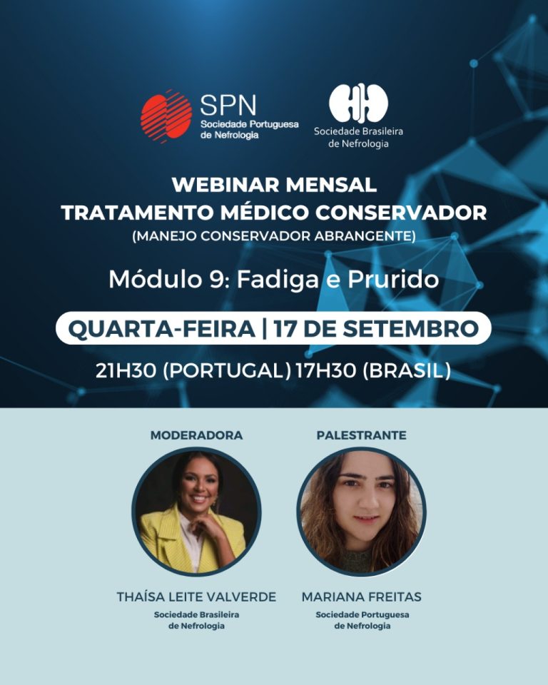Curso: Tratamento Conservador Abrangente da Doença Renal Crônica! Webinar sobre “Fadiga”