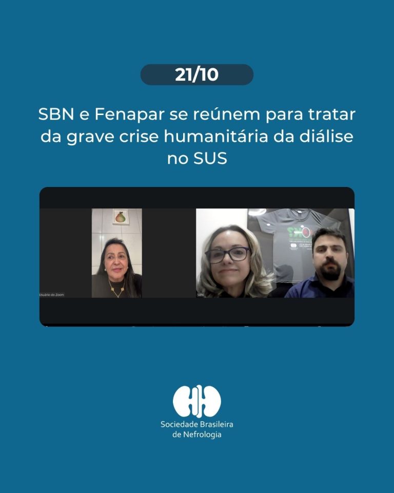 SBN e FENAPAR se reúnem para tratar sobre a crise humanitária na diálise do SUS