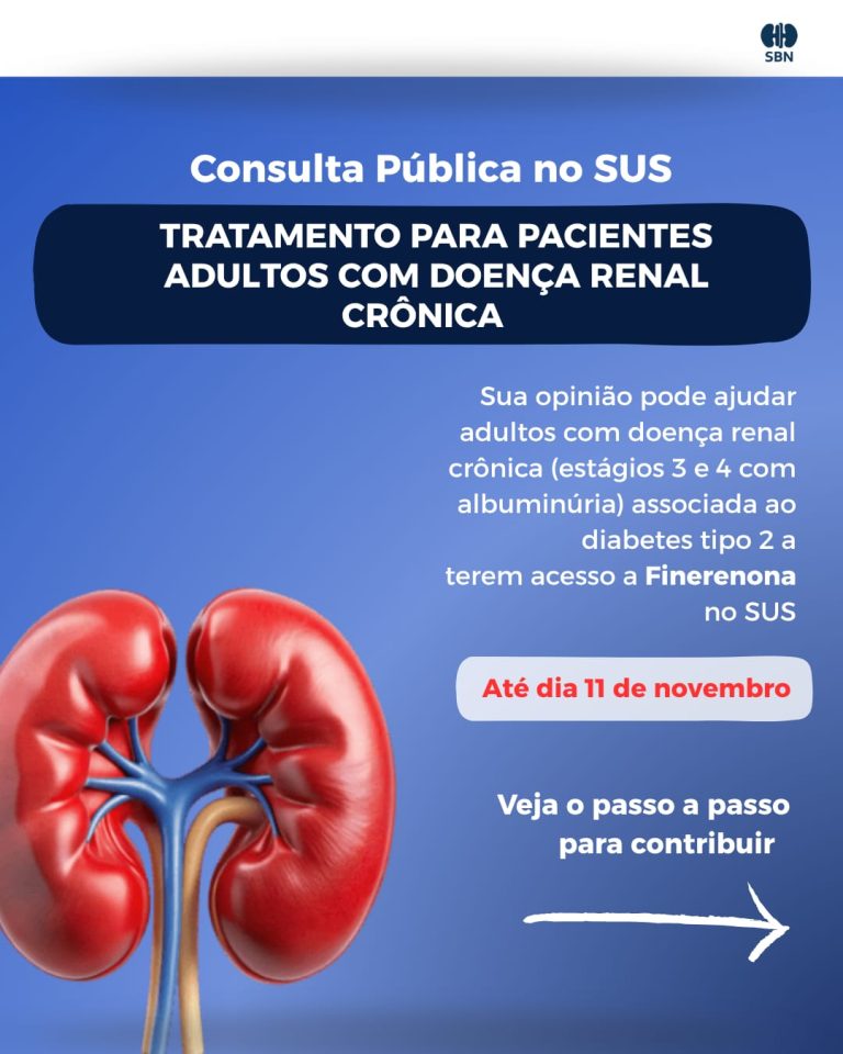 Atenção! A consulta pública para finerenona em pacientes com DRC associada ao diabetes tipo 2 foi oficialmente aberta