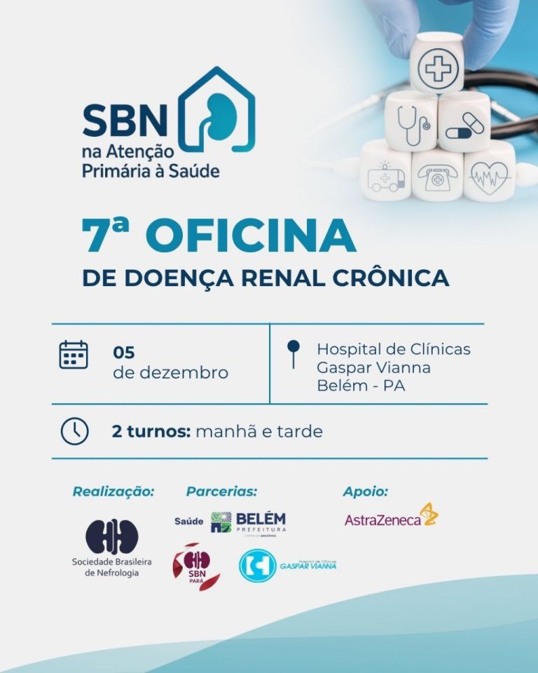  A 7ª edição da Oficina de Doença Renal Crônica do projeto SBN na Atenção Primária à Saúde já tem data marcada!