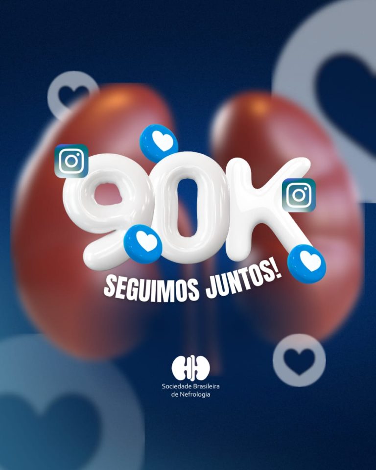 90 mil seguidores no Instagram! Unidos para ampliar conhecimento, promover prevenção e fortalecer o cuidado com a saúde dos rins no Brasil