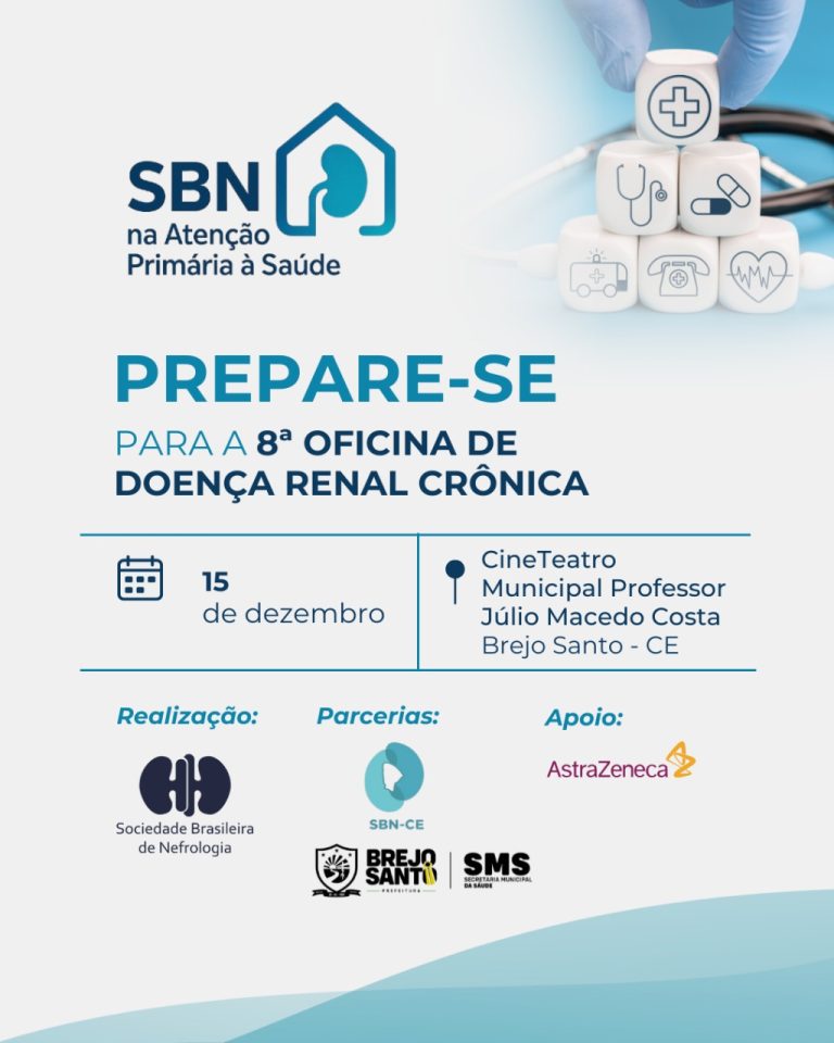 A 8ª edição da Oficina de Doença Renal Crônica do projeto SBN na Atenção Primária à Saúde já tem data marcada!