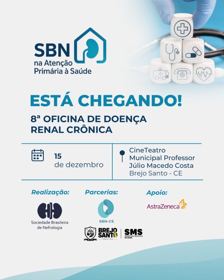 Falta pouco para a 8ª edição da Oficina de Doença Renal Crônica do projeto SBN na Atenção Primária à Saúde e já estamos em contagem regressiva!