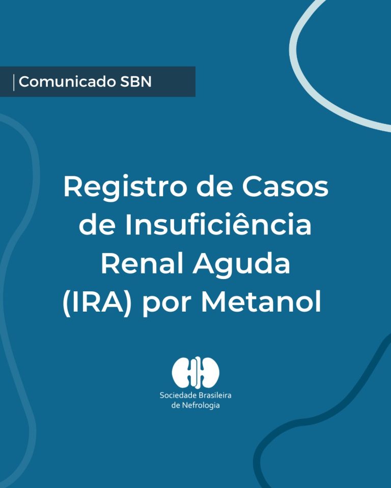Sociedade Brasileira de Nefrologia anuncia o lançamento do Registro Brasileiro de IRA por Metanol, aprovado pelo CEP da Unesp Botucatu