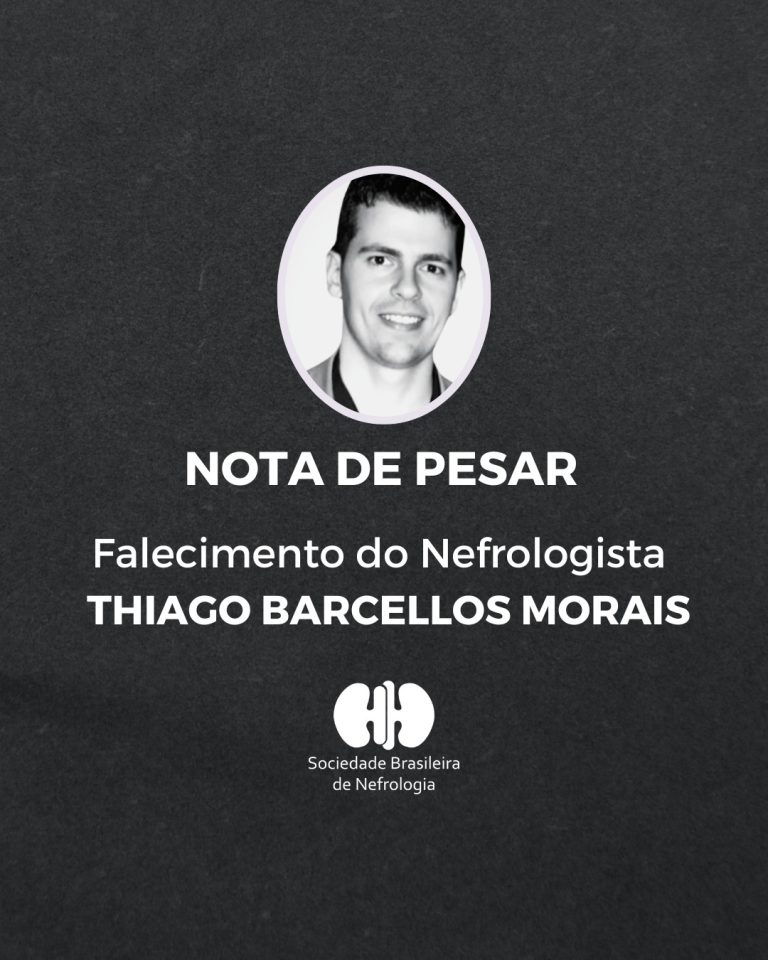 Sociedade Brasileira de Nefrologia lamenta a morte do nefrologista Thiago Barcellos Morais