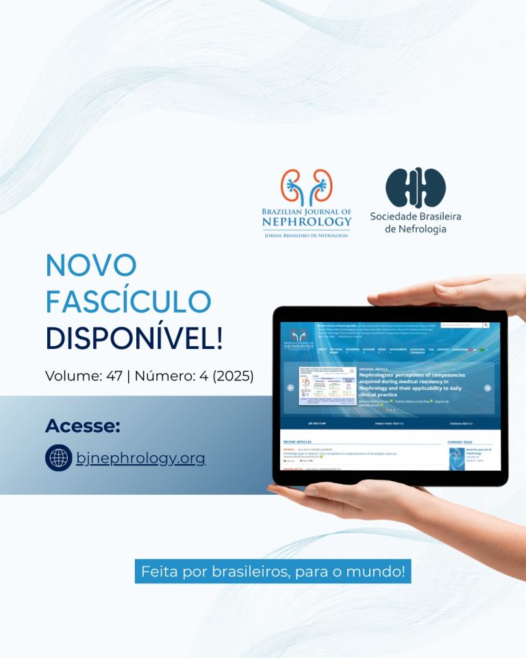 Brazilian Journal of Nephrology lança novo volume com avanços em diagnóstico, pesquisa e cuidado das doenças renais