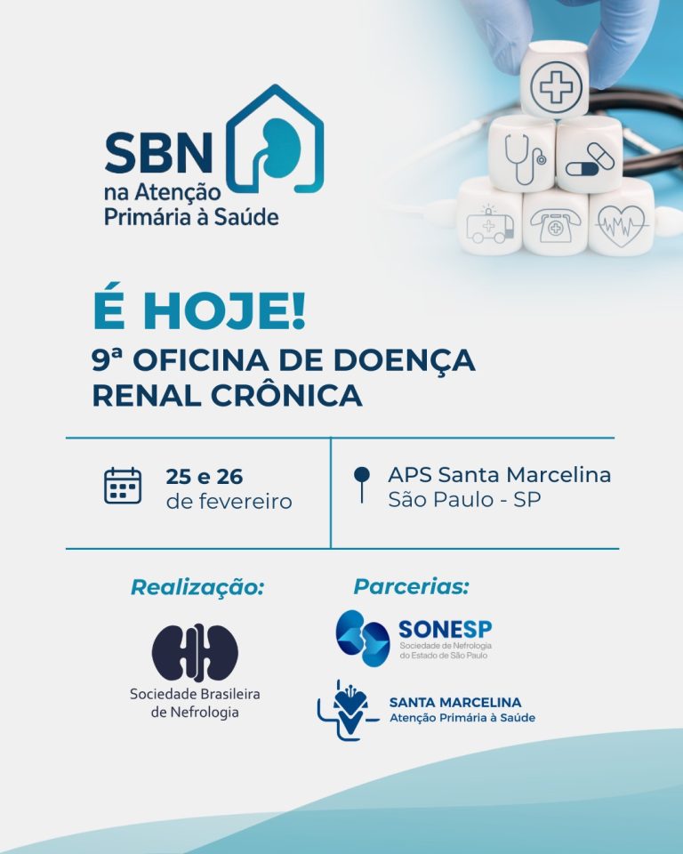 Começa hoje a 9ª edição da Oficina de Doença Renal Crônica do projeto SBN na Atenção Primária à Saúde!