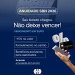 A 2ª emissão de boletos da Anuidade SBN 2026 já está disponível!