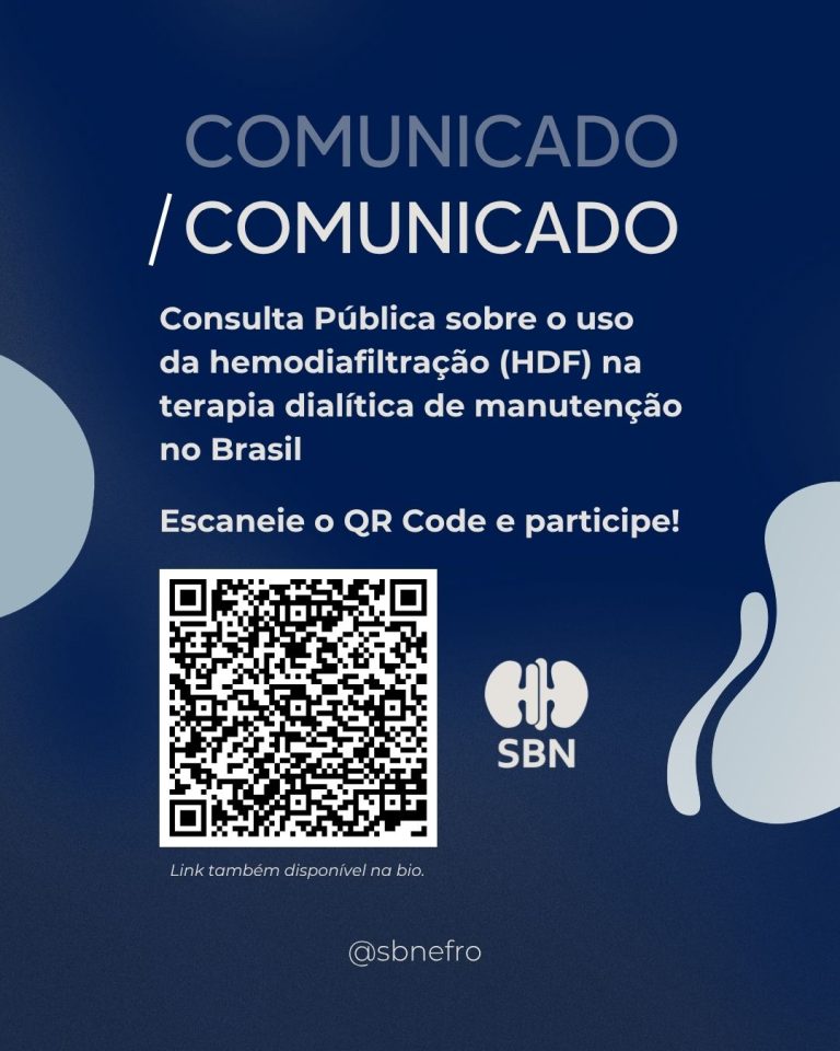 Consulta Pública sobre o uso da hemodiafiltração (HDF) na terapia dialítica de manutenção no Brasil