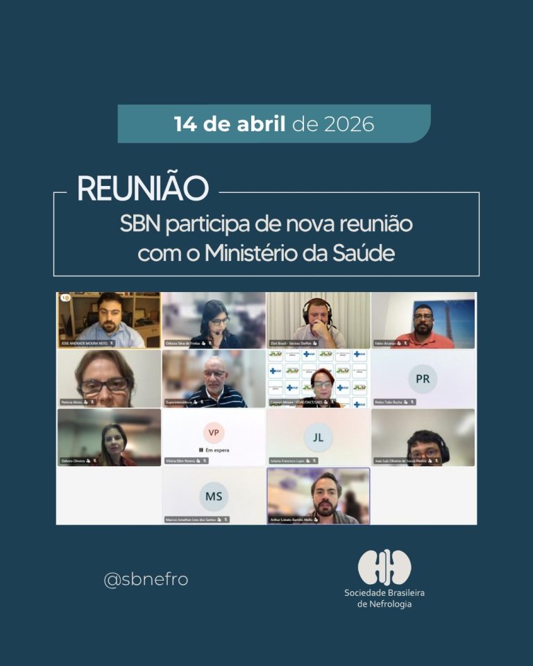 A Sociedade Brasileira de Nefrologia (SBN) participou, de reunião com a Secretaria de Atenção Especializada à Saúde do Ministério da Saúde (SAES/MS)