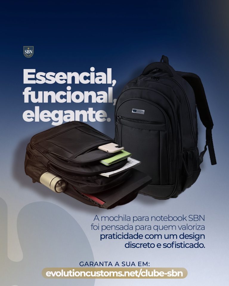 Novidade no Clube SBN, a mochila para notebook combina design discreto com praticidade para o dia a dia.