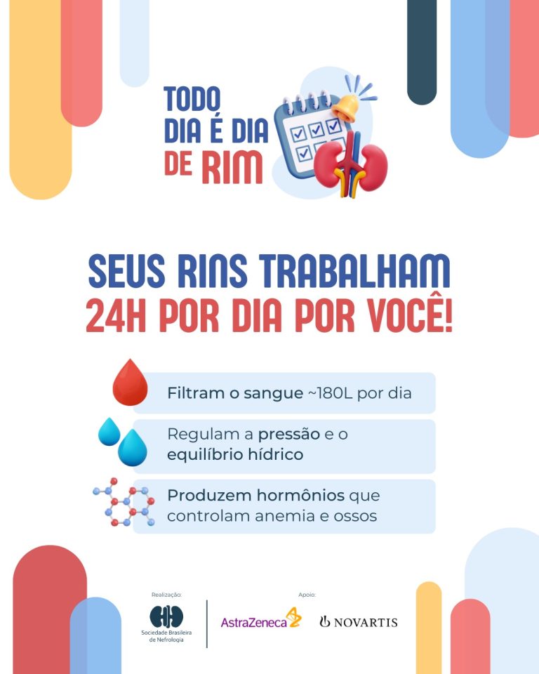 Todo Dia é Dia de Rim. Seus rins trabalham 24h por dia por você!