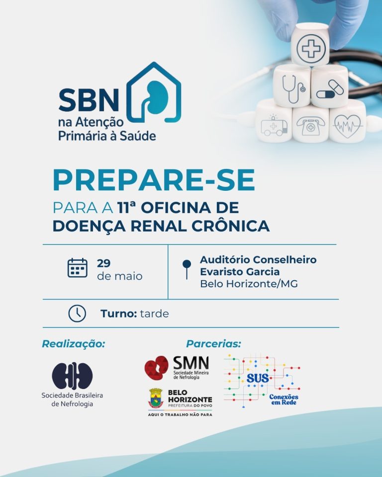A 11ª Oficina SBN na Atenção Primária capacita profissionais do SUS em MG para fortalecer o diagnóstico precoce da doença renal crônica