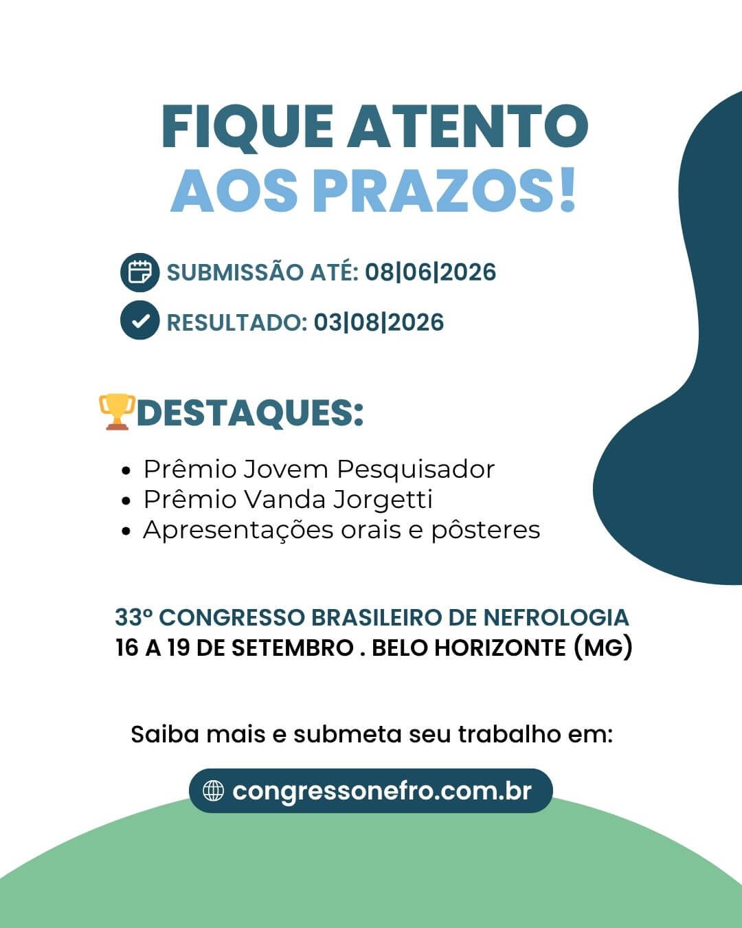 33º Congresso Brasileiro de Nefrologia abre submissão de trabalhos científicos até 8 de junho de 2026 A