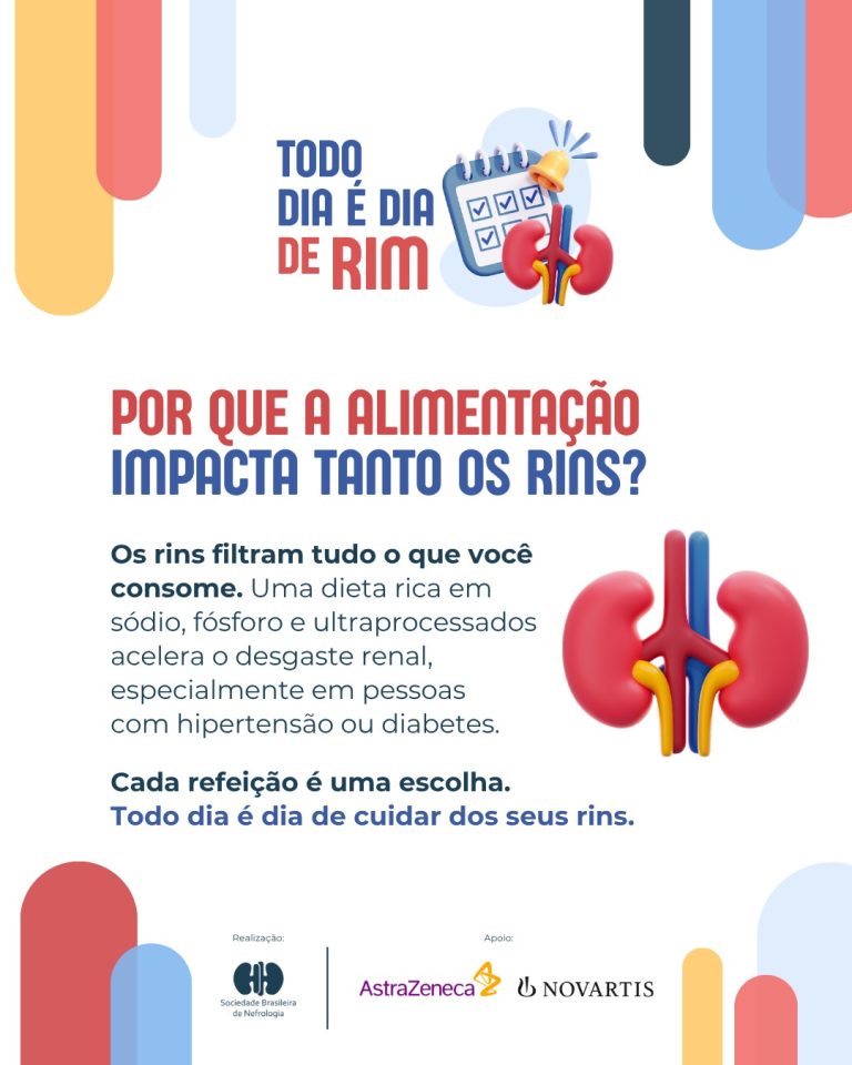 Alimentação diária tem impacto direto na saúde dos rins, alerta campanha “Todo Dia é Dia de Rim”