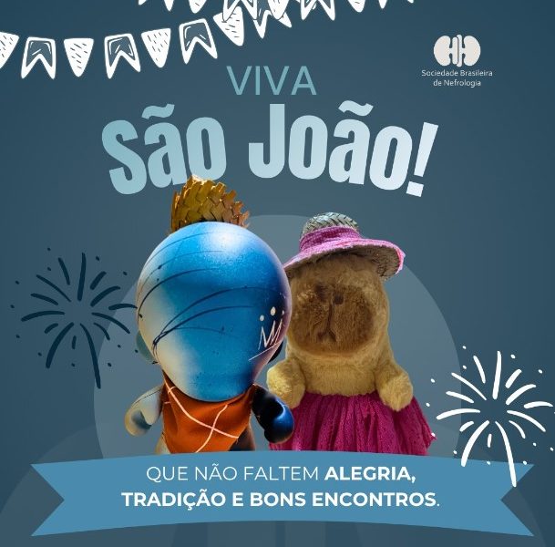 Os mascotes da SBN, NefRIMho e Capirara, já estão prontos para o arraiá!