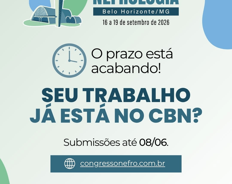 Prazo acabando! Já submeteu seu trabalho ao 33º CBN
