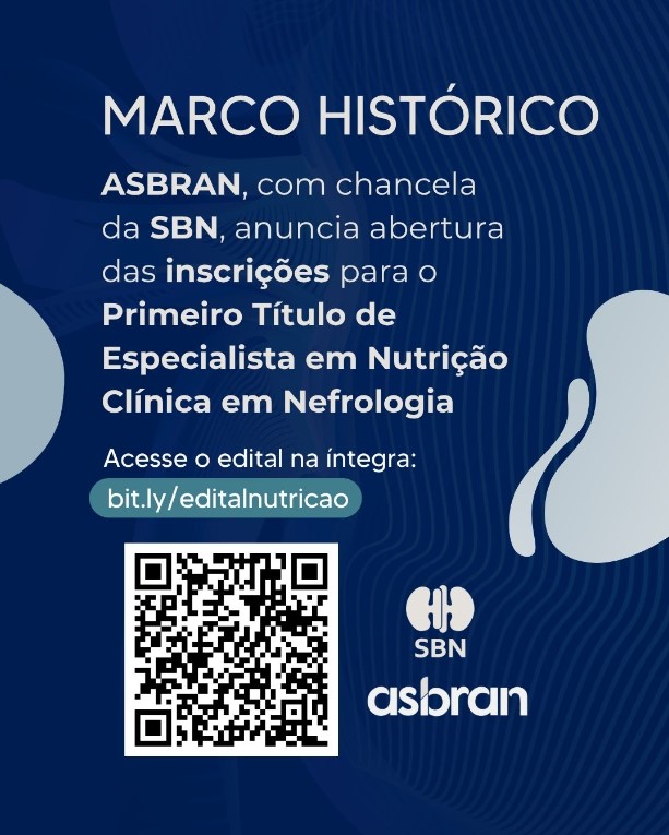 Primeiro concurso de concessão do Título de Especialista em Nutrição Clínica em Nefrologia