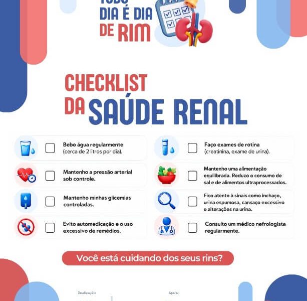 Todo Dia é Dia de Rim e cuidar da saúde renal precisa fazer parte da rotina