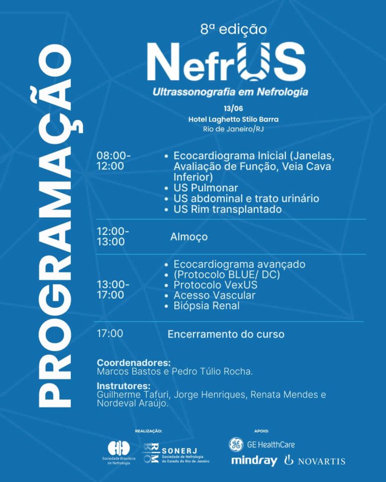 Últimas vagas! Confira a programação da 8ª edição do NefrUS RJ!
