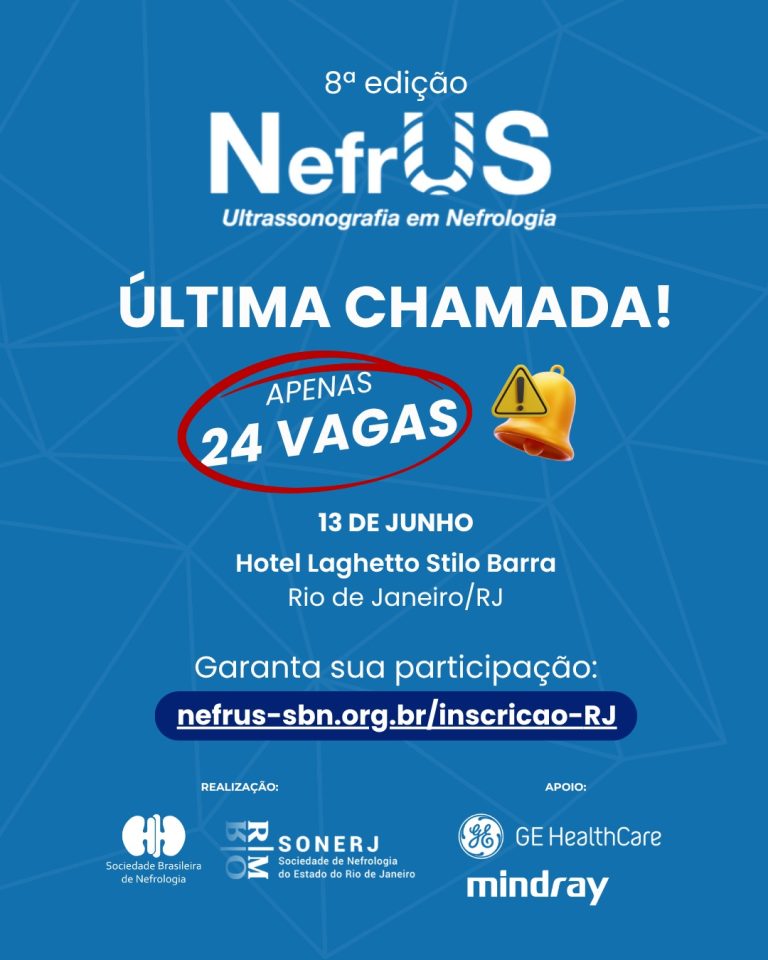 Últimas vagas para o NefrUS RJ: curso da SBN sobre ultrassonografia em nefrologia acontece em 13 de junho