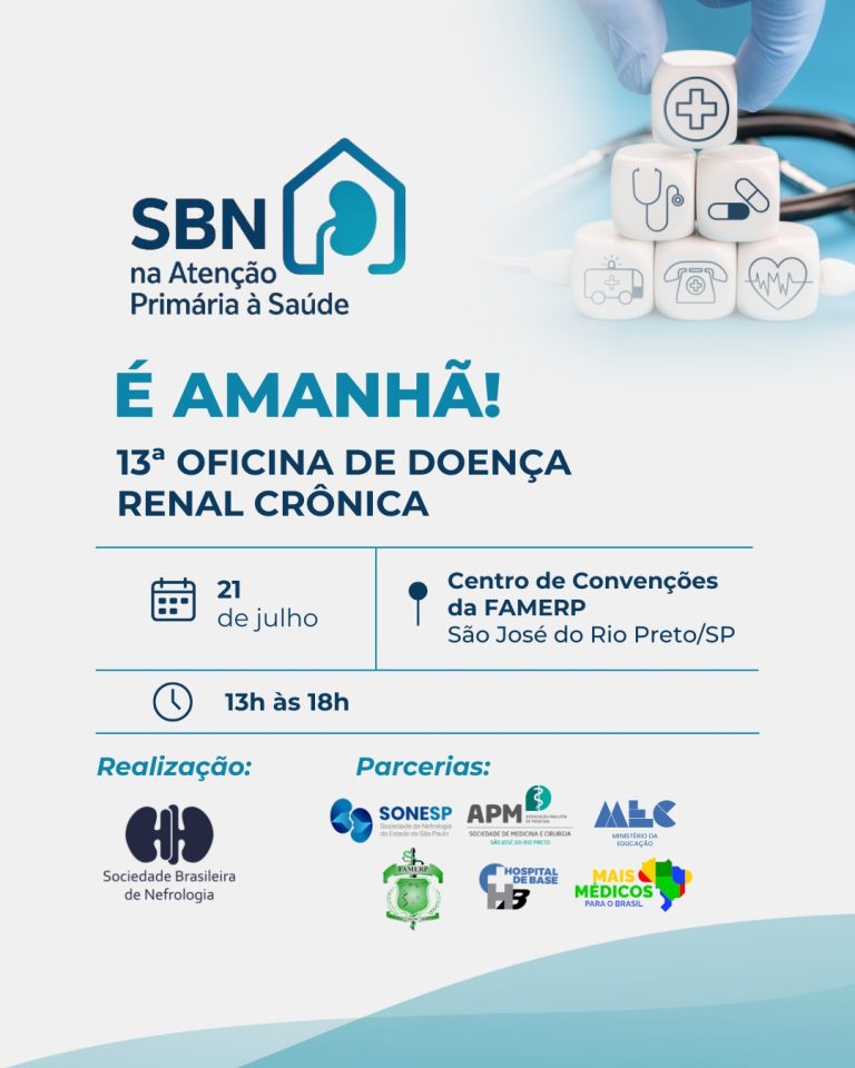 São José do Rio Preto recebe a 13ª Oficina de Doença Renal Crônica promovida pela Sociedade Brasileira de Nefrologia