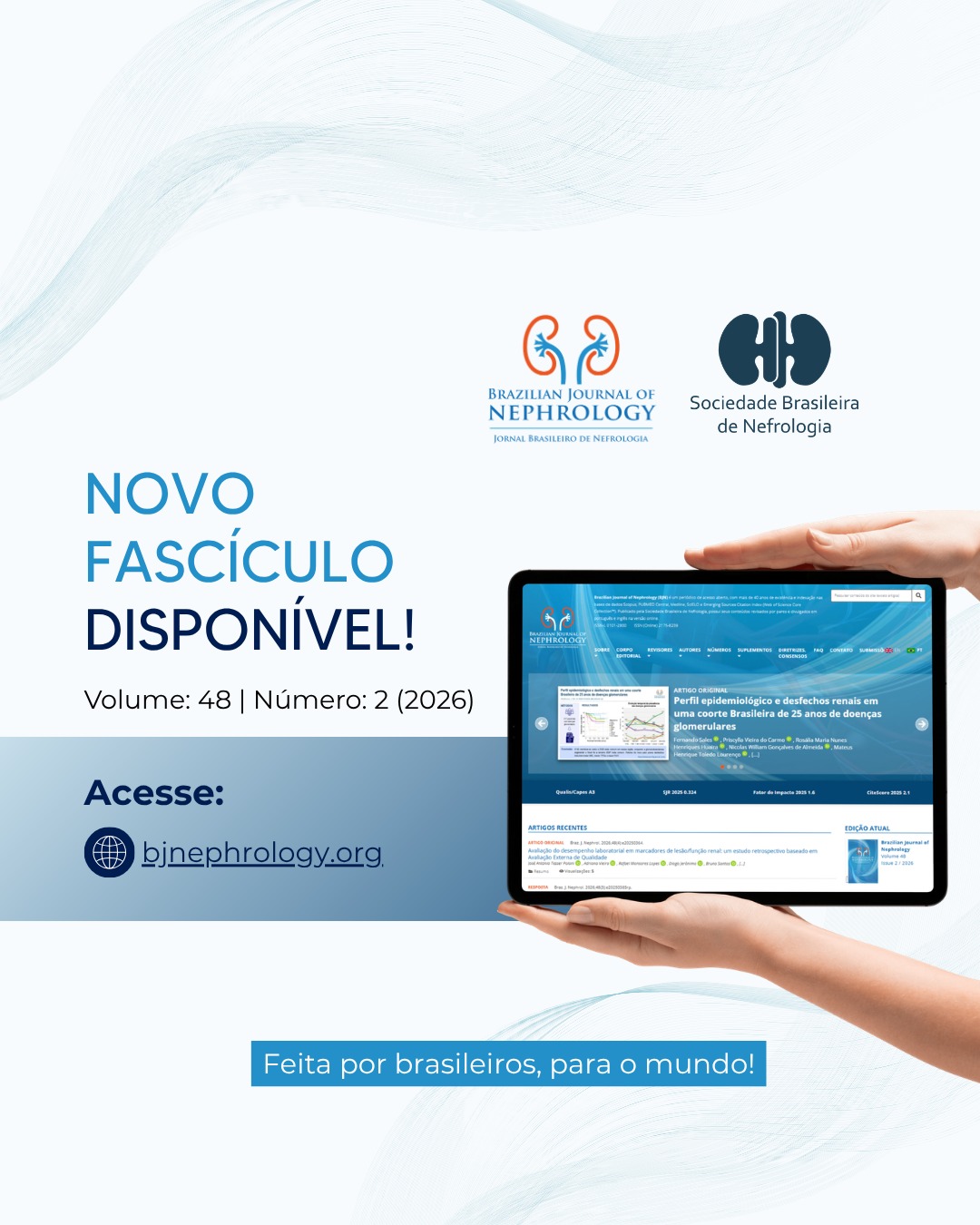 Já está disponível o novo fascículo do Brazilian Journal of Nephrology (BJN)