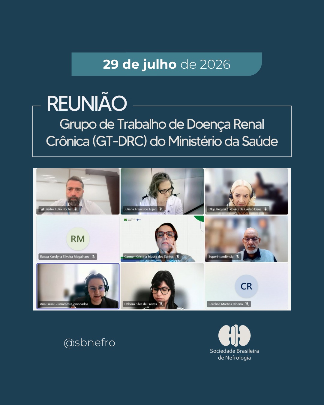 Reunião do Grupo de Trabalho de Doença Renal Crônica (GT-DRC) do Ministério da Saúde