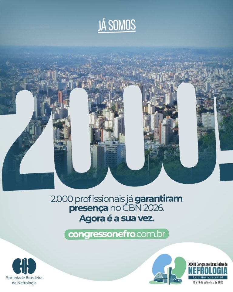 Somos mais de 2.000 inscritos no Congresso Brasileiro de Nefrologia 2026!