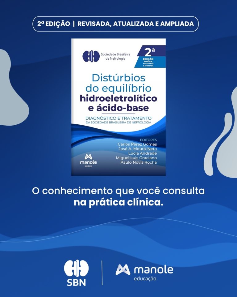SBN apresenta 2ª edição de livro sobre distúrbios do equilíbrio hidroeletrolítico e ácido-base