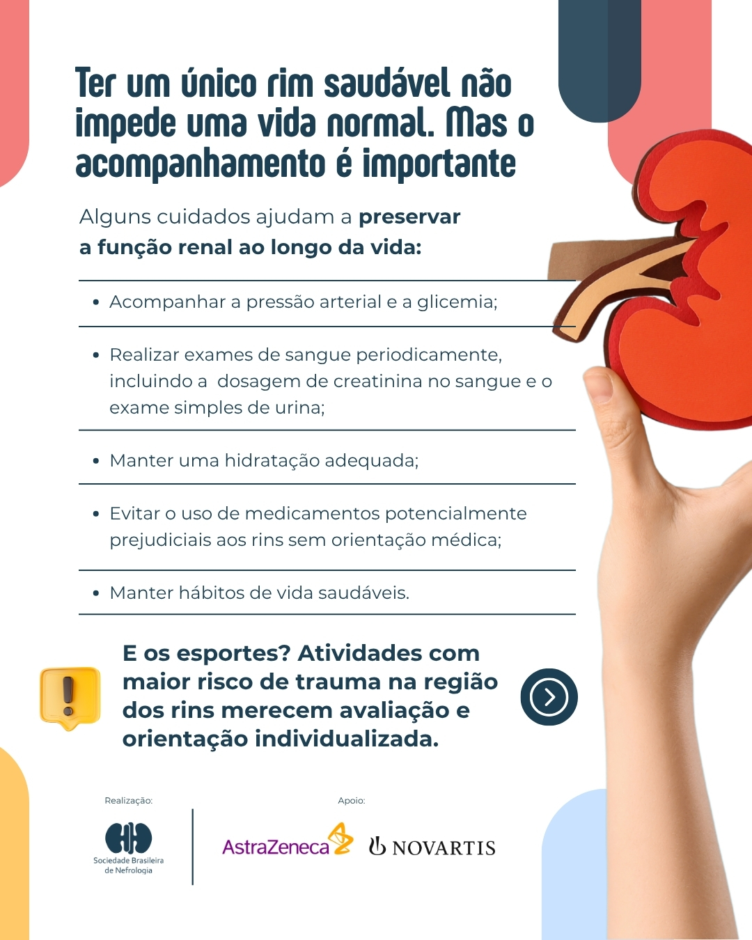 Viver com um rim só é possível, mas exige acompanhamento ao longo da vida