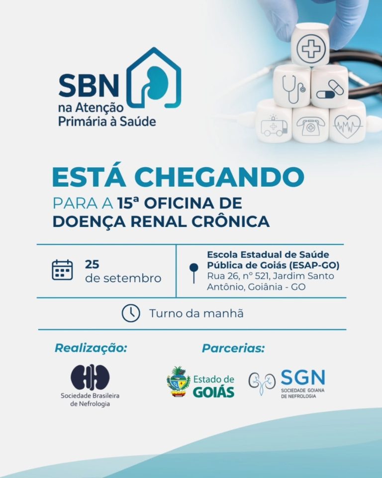 SBN realiza 15ª Oficina de Doença Renal Crônica em Goiânia para fortalecer o cuidado renal na Atenção Primária