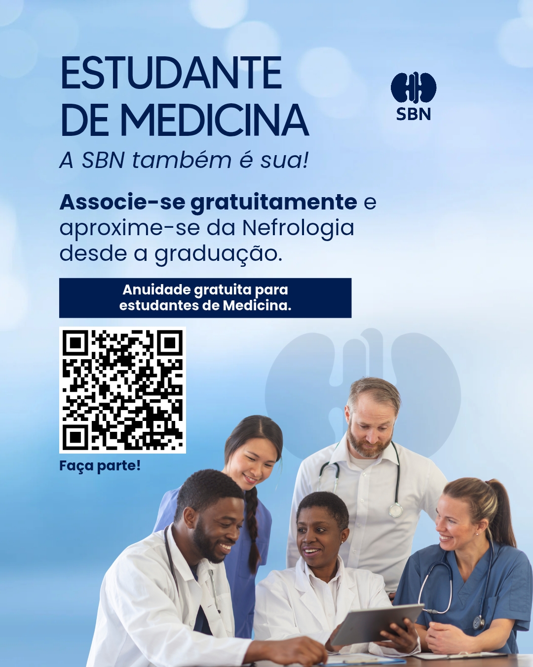 Estudantes de Medicina podem se associar à SBN com isenção da anuidade