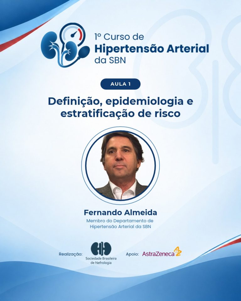 Fernando Almeida aborda definição, epidemiologia e estratificação de risco na primeira aula do Curso de Hipertensão da SBN